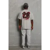 ERKEK Oversize Baskılı Bisiklet Yaka T-Shirt - Gri