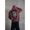 Erkek Paradise Baskılı Kapüşonlu Sweat - Gül Kurusu