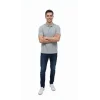 Erkek Pike Kumaş Düğmeli Yaka Regular Fit Günlük Kısa Kol Tişört T-shirt - Gri