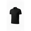 Erkek Pike Kumaş Düğmeli Yaka Regular Fit Günlük Kısa Kol Tişört T-shirt - Siyah