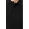 Erkek Pike Kumaş Düğmeli Yaka Regular Fit Günlük Kısa Kol Tişört T-shirt - Siyah