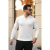 Erkek Pirinç Desenli Uzun Kollu Yakalı Triko