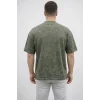 Erkek Premium Tişört OSY Yumuşak Dokulu Yıkamalı Oversize T-Shirt - Haki