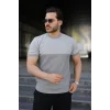 Erkek Renk Bloklu Bisiklet Yaka Kısa Kollu Triko Tişört