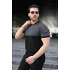 Erkek Renk Bloklu Bisiklet Yaka Kısa Kollu Triko Tişört