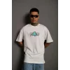 Erkek Sırt Baskılı T-shirt - Beyaz