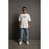 Erkek Sırt Baskılı T-shirt - Beyaz