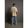 Erkek Sırt Baskılı T-shirt - Bej