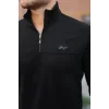 Erkek Süet Yarım Fermuar Dik Yaka Sweat