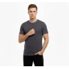 Erkek T-Shirt Bisiklet Yaka Slim Fit Dar Kesim Likralı Tişört Günlük Basic Body - Füme