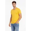 Erkek T-Shirt V Yaka Slim Fit Dar Kesim Likralı Tişört Günlük Basic Body - Limon