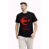 Erkek TÜRKİYE Ay Yıldız Baskılı Taraftar Forma T-Shirt - Siyah