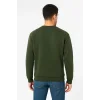 Erkek Üç İplik Düz Bisiklet Yaka SweatShirt - Haki