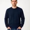 Erkek Üç İplik Düz Bisiklet Yaka SweatShirt - Lacivert