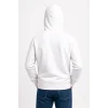 Erkek Üç İplik Kapüşonlu Kanguru Cepli SweatShirt Hoodie - Beyaz