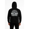 Erkek Üç İplik Kapüşonlu Ön Ve Arka Baskılı SweatShirt Hoodie - Siyah