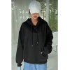 Erkek Uzun Kol Kapşonlu Basic Sweatshirt Hoodie - Siyah