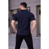 Erkek Waffle Kumaş Kısa Kollu Düğmeli Açık Yaka Regular Fit Gömlek - Lacivert