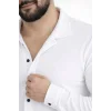 Erkek Waffle Kumaş Uzun Kollu Düğmeli Açık Yaka Regular Fit Gömlek - Beyaz
