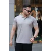 Erkek Yakalı Kagi Kumaş Kısa Kollu T-shirt