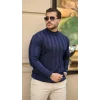 Erkek Yarım Balıkçı Yaka Kabartma Desenli Triko