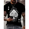 Erkekkısa Kollu Yuvarlak Yaka Desenli Viskon T-shirt