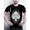 Erkekkısa Kollu Yuvarlak Yaka Desenli Viskon T-shirt