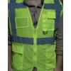 Fileli Cepli Reflektörlü İkaz Yeleği - Mühendis ( S beden) - Sarı