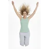 Fitilli Atlet Sıfır Yaka Slim Fit Arka Baskılı Spor Atlet - Mint Yeşili