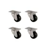 Furç Tablalı Bilyalı Teker - 38MM - Siyah HKS234 - 4 Adet