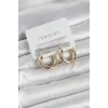 Gold Renk Pirinç Halka 20 mm Kadın Küpe - TJ-BKP11761