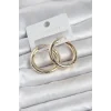 Gold Renk Pirinç Halka 30 mm Kadın Küpe - TJ-BKP11759