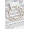 Gold Renk Pirinç Köşeli Kenar Halka 72 mm Kadın Küpe - TJ-BKP11769