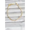 Gold Renk Zirkon Taşlı Ataç Zincir Model Kadın Bileklik TJ-BB8499