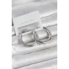 Gümüş Renk Pirinç Halka 30 mm Kadın Küpe - TJ-BKP11760