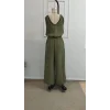 Kadın Askıdan Bağlamalı V Yakalı Belden Süs Bağcıklı Tulum