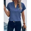 Kadın Kısa Kollu Hakim Yaka Sofya Bluz