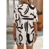 Kadın Kısa Kollu önü Açık Modal Ceket Ve Bağcıklı Kısa Short Ikili Takım