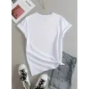 Kadın Kısa Kollu Palmiye Baskılı Viskon T-shirt