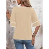 Kadın Kısa Kollu V Yakalı Viskon Bluz