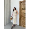 Kadın Kolsuz Kuş Gözü Teday Full Transparan Maxi Boy Elbise