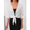 Kadın Truvakar Kol önden Bağlamalı Kısa şifon Bolero Ceket