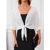 Kadın Truvakar Kol önden Bağlamalı Kısa şifon Bolero Ceket