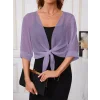 Kadın Truvakar Kollu önden Bağlamalı Kısa şifon Bolero Ceket