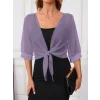 Kadın Truvakar Kollu önden Bağlamalı Kısa şifon Bolero Ceket