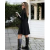 Kadın Uzun Kollu Balıkçı Yaka Salaş Kusa Akrilik Elbise
