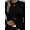 Kadın Uzun Kollu Bisiklet Yaka Triko Bluz