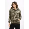 Kamuflaj Desenli 2 İplik 4 Mevsim Kapüşonlu Kanguru Cepli Hoodie Sweatshirt - Kamuflaj