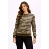 Kamuflaj Desenli 2 İplik 4 Mevsim Uzun Kollu Bisiklet Yaka Sweatshirt - Kamuflaj