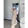 Kısa Kollu Uzun Elbise - Kırık Beyaz